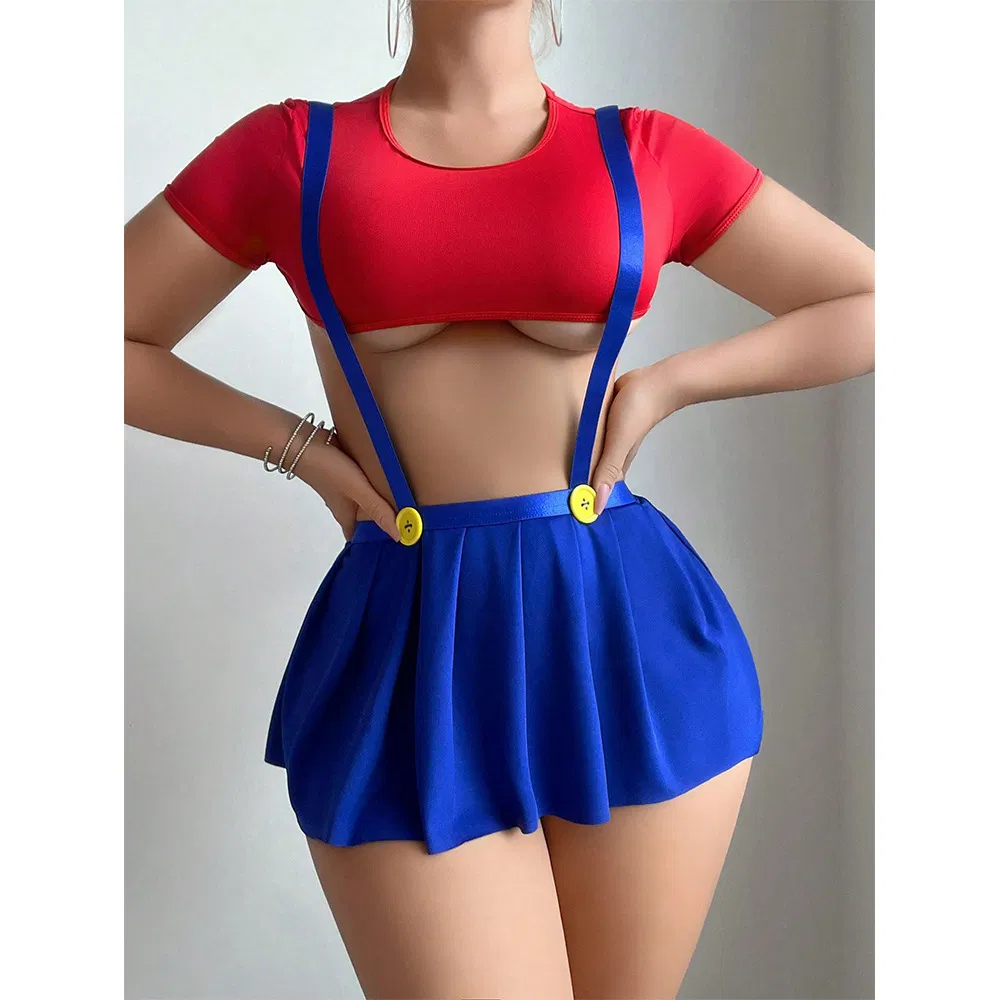 Wholesale Erotic Crop Top and Skirt Uniform Underwear Set for Woman Sexy Women's Lingerie