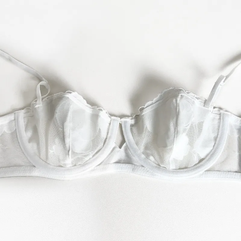 New Style French Ultra-Thin Rose Embroidery Lace Bra Set Romantic Sexy Underwear Wholesale Lingerie