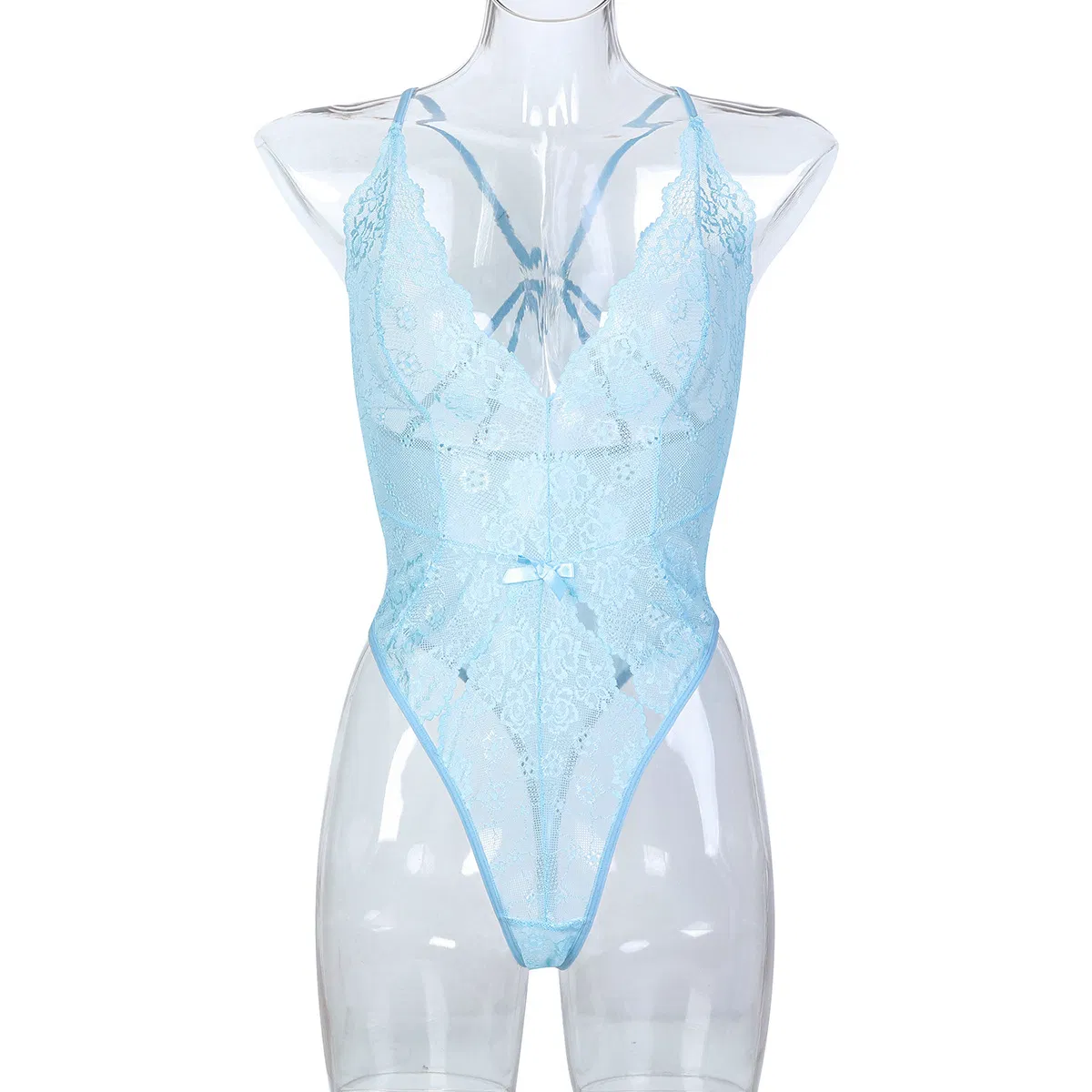Wholesale V-Neck Hanging Neck One Piece Underwear Set Sexy Thin Embroidered Lace Lingerie