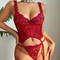Hot Sale Transparent Embroidered Lace Women Bra Set Sexy Luxury Solid Color Lingerie
