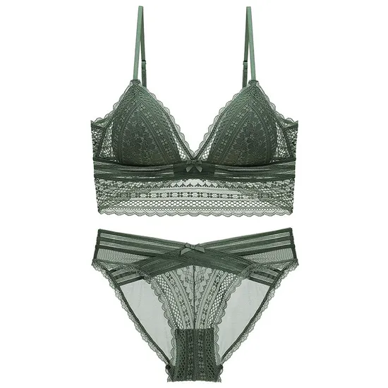 Hot Sell Sexy French Ultra-Thin Set U-Shaped Backless Lace for Women Bra Underwear Lingerie