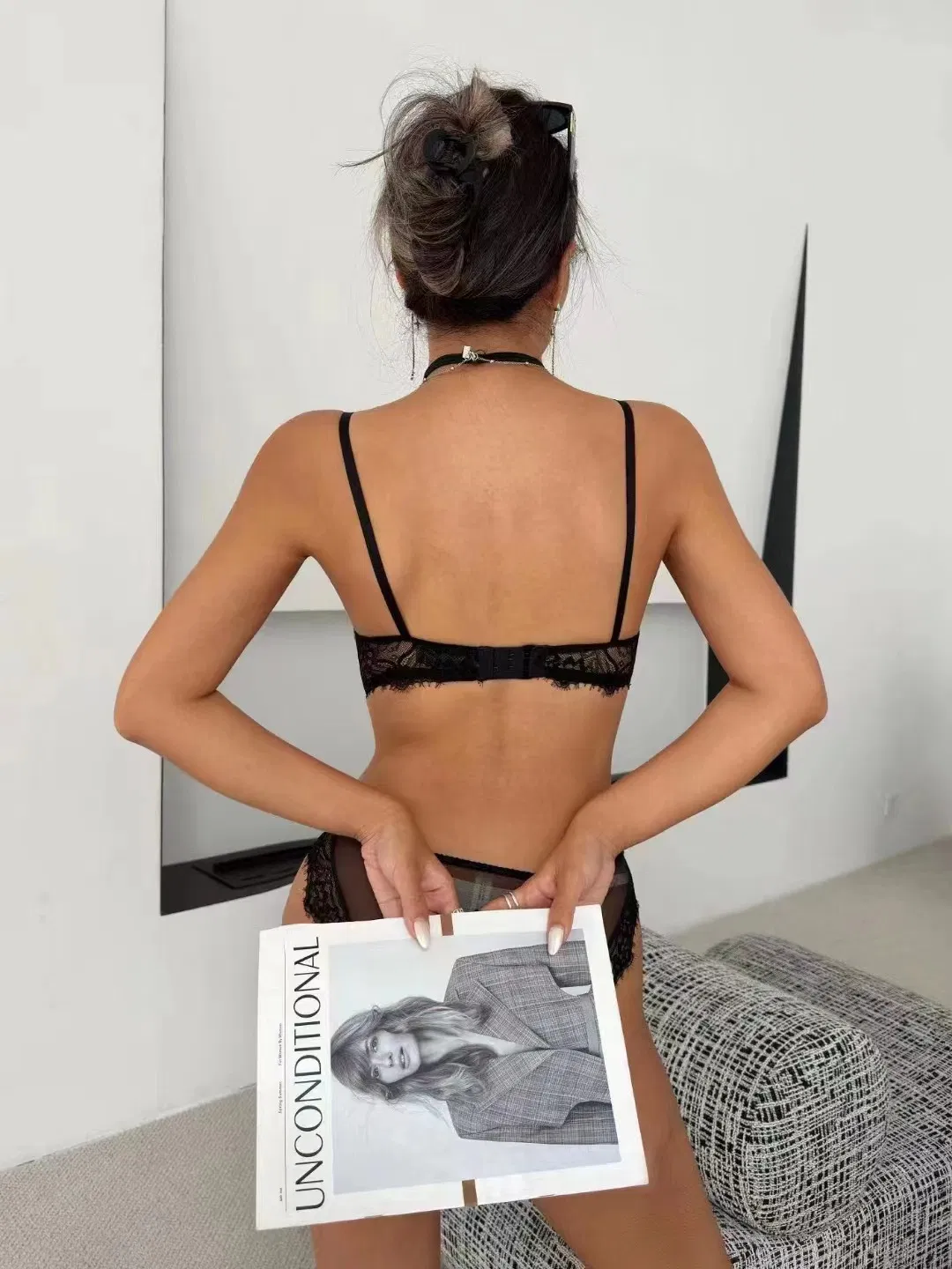 New Style Transparent Lace Bra Set Wholesale Ultra-Thin Seduction Strappy See-Throughunderwear Sexy Lingerie