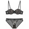 Wholesale Transparent Eyelash Lace Gathering Breathable for Women Soft Bra Breathable Ultra-Thin Set Sexy Underwear Lingerie