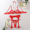 Wholesale Embroidery Lace Underwear Set for Woman Sexy Solid Color Chain Lingerie