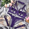 Sexy Hollow out Woman Complicated Straps Underwear Set Hot Neck Ring Solid Color Lingerie