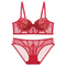 French Smooth Embroidery Lace Trim Sexy Breathable Gathering for Women Soft Bra Ultra-Thin Set Sexy Underwear Lingerie