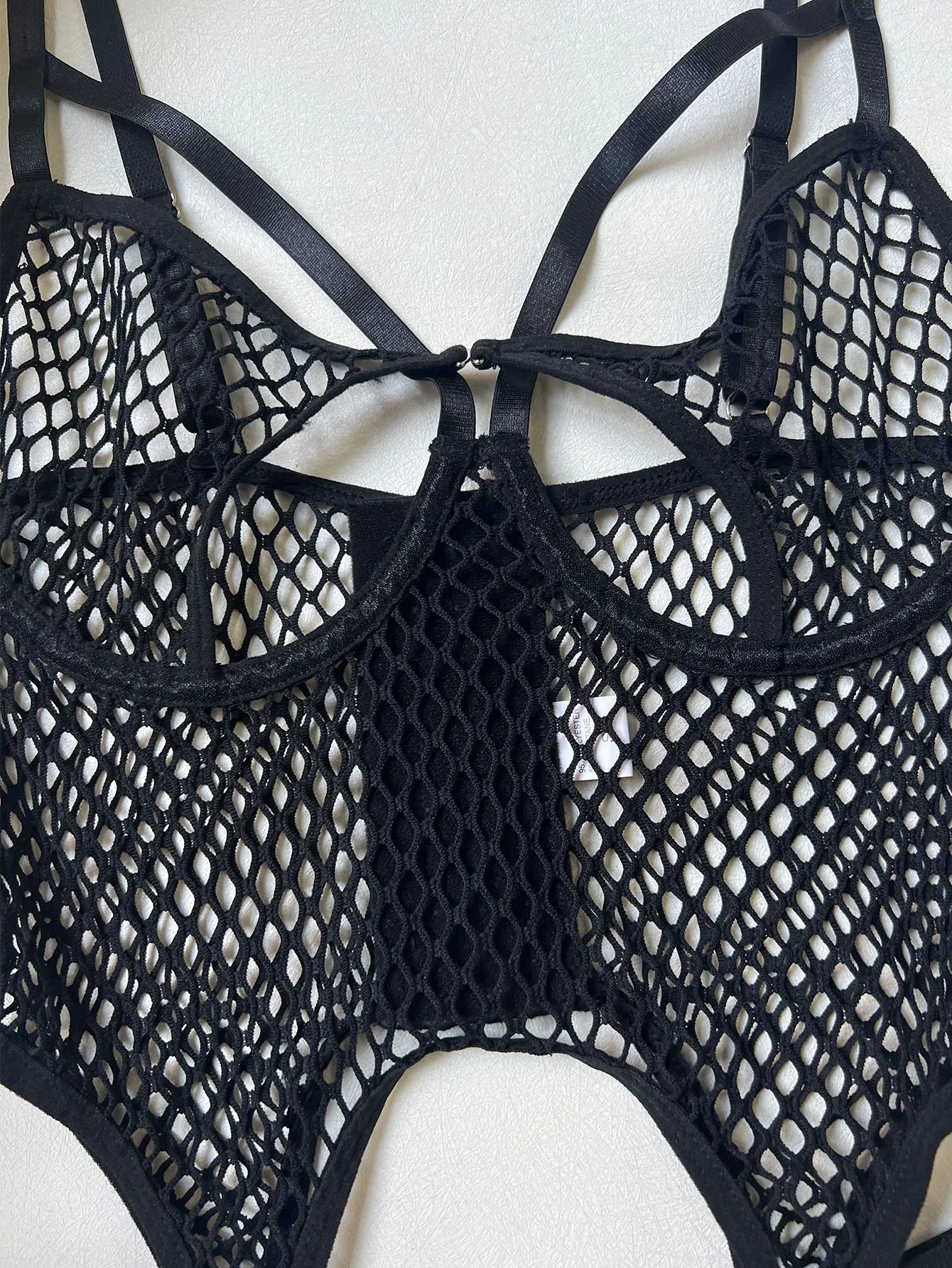 New Design See Through Fishing Net Lingerie Set Sexy One-Piece Hollow out Bodysuit