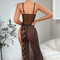 Sexy Embroidery See-Through Mesh Bra Panty Sets New Erotic Long Dress Woman Lingerie