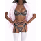 Wholesale Leopard Print Underwear Set Sexy Mesh See Through Women Lingerie