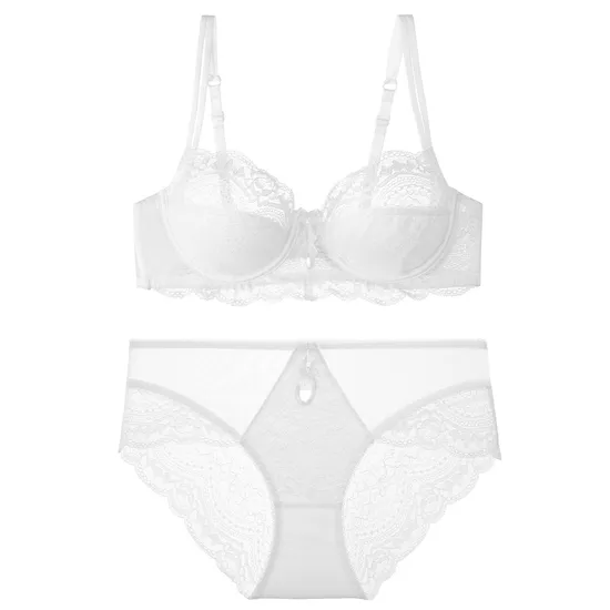 Wholesale Seduction Embroidery Lace Trim Sexy Breathable for Women Soft Bra Breathable Ultra-Thin Set Sexy Underwear Lingerie