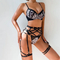 New Leopard Printing Utral-Thin Underwear Set Wholesale Sexy Four Piece Woman's Lingerie