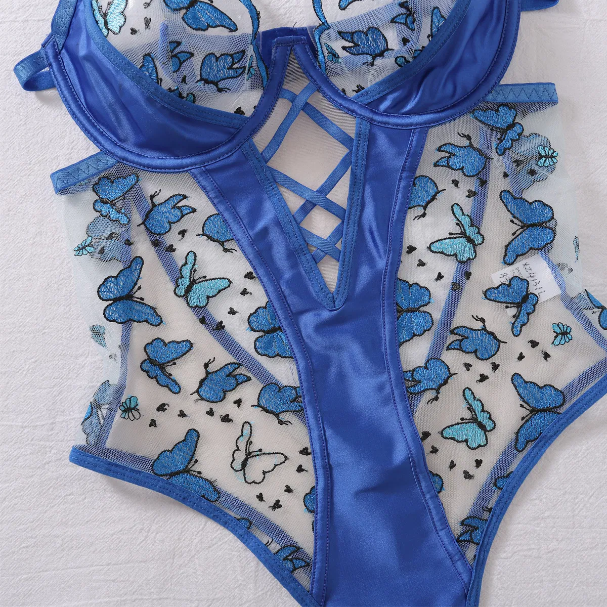 New Arrival Embroidery Lace One Piece Lingerie Set Sexy Body Shaping Women Bodysuit