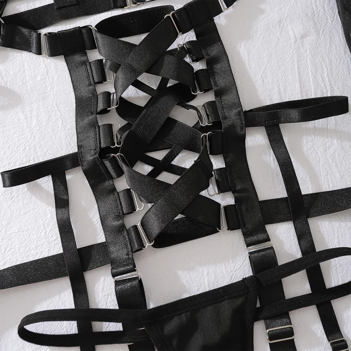 Wholesale Erotic Straps Underwear Set for Woman Sexy Deep V Transparent Lingerie