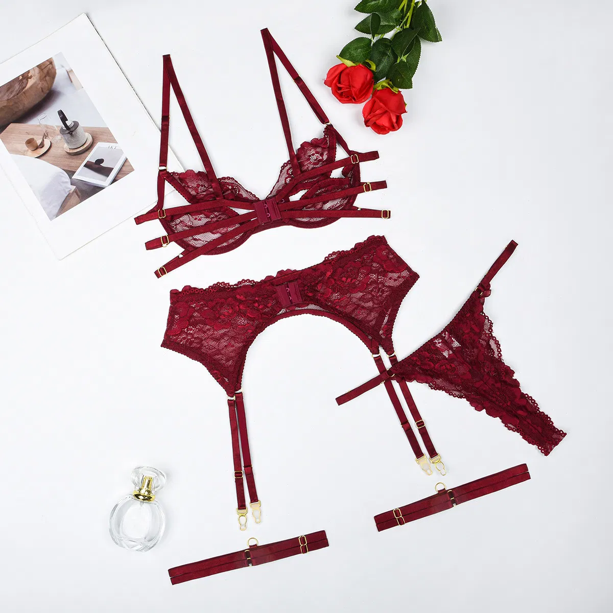 New Lace Embroidery Woman Underwear Set Sexy Hollow out Newest Lingerie