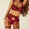 Wholesale Satin See-Through Underwear Set for Woman Sexy Embroidered Lace Lingerie