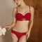2025 New Wholesale French Anti-Sagging Breathable Lace Trim Gathering for Women Soft Bra Ultra-Thin Set Sexy Underwear Lingerie