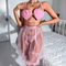 New Sheer Mesh Skirt Underwear Set Sexy Solid Color Women Newest Lingerie