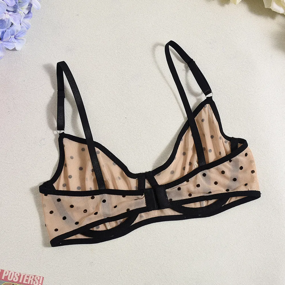 Wholesale Polka DOT Underwear Set for Woman Sexy See-Through Mesh Lingerie