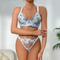 Wholesale Flower Embroidered Bra Set Sexy Perspective Thin Woman Lingerie