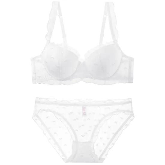 2025 Hot Sell Sexy Woman Ultra-Thin Embroidery Lace Trim Sexy Breathable Bra Set Underwear Lingerie