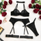Wholesale Leopard Printed Underwear Set Sexy See-Through Mesh Women's Lingerie