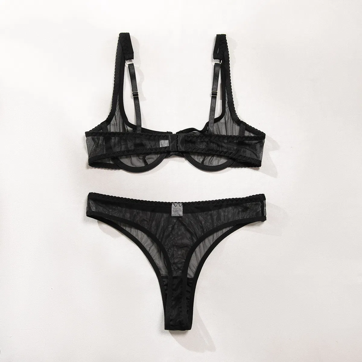 Wholesale See-Through Women's Underwear Set Sexy Ultral-Thin 2PCS Lingerie