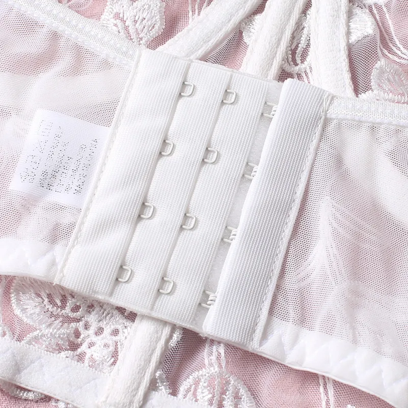 Sexy Embroidered Lace Fishbone Underwear Set Wholesale Transparent Mesh Woman's Lingerie