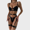 Sexy Underwear New Bra Panty Set Underwear Wholesale Metal Woman's 4PCS Lingerie