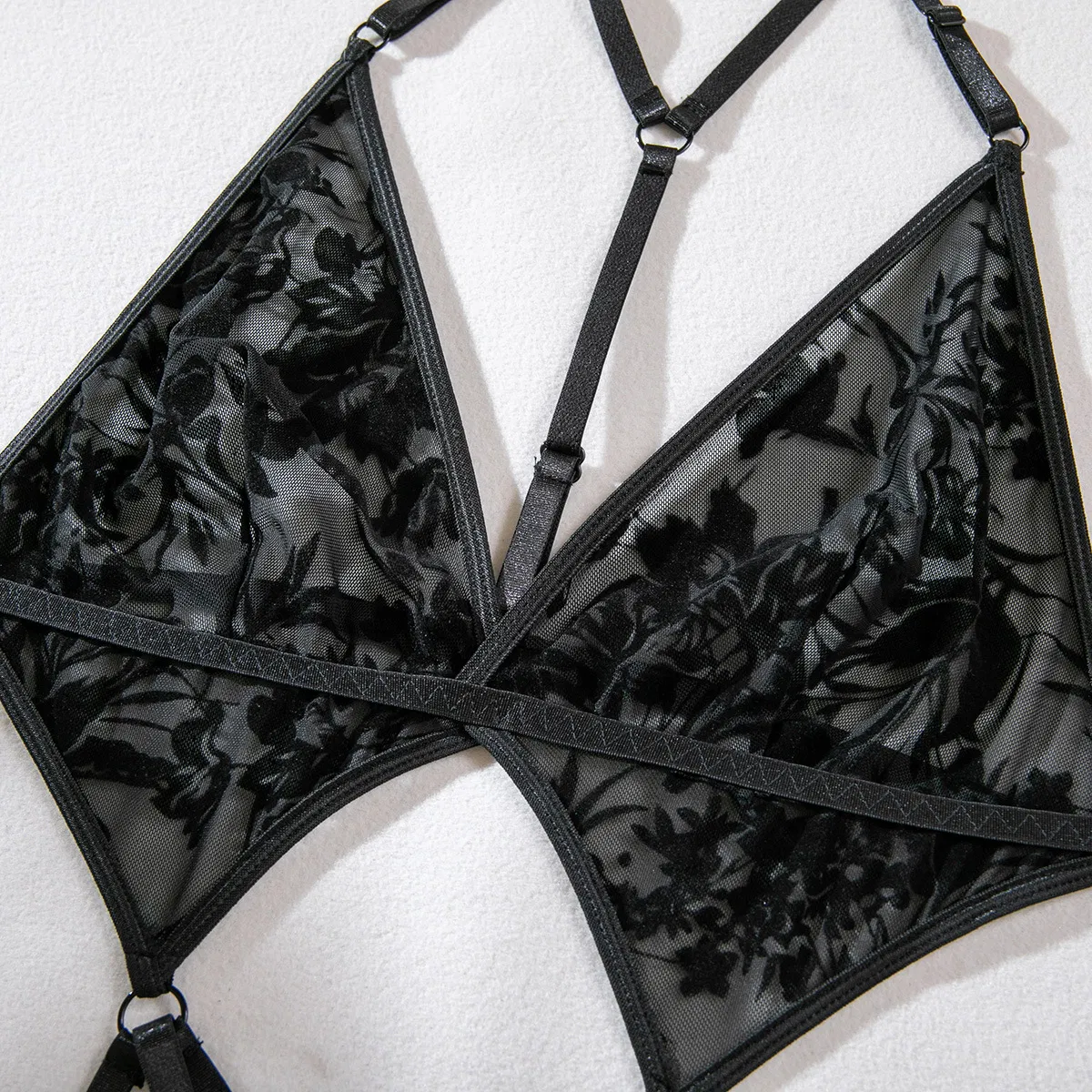 Wholesale Hollowed out Backless One-Piece Bra Set How Sell High Quality Temptation Lingerie