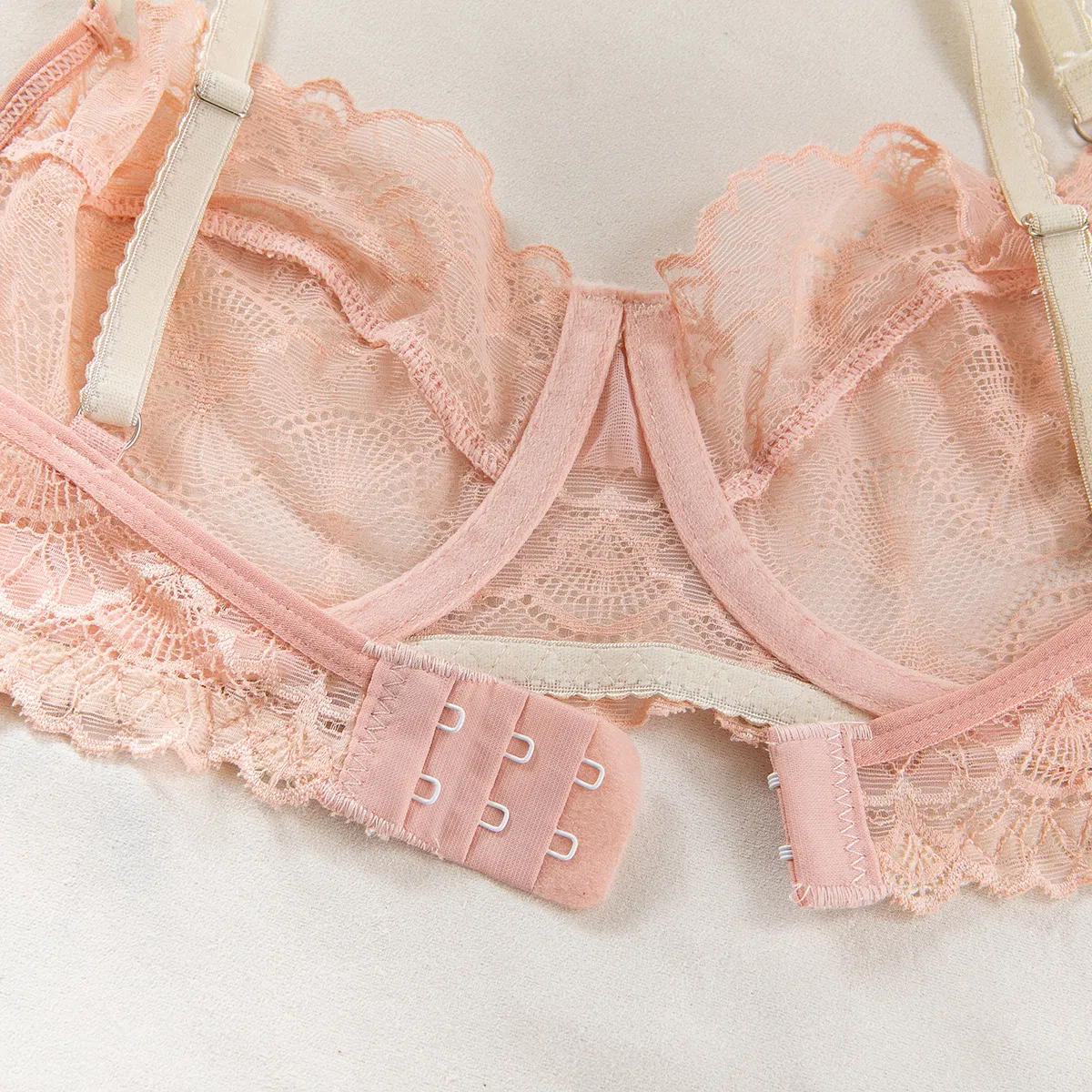 Sexy See-Through Mesh Bra Set New Arrival Factory Embroidery Woman Lingerie