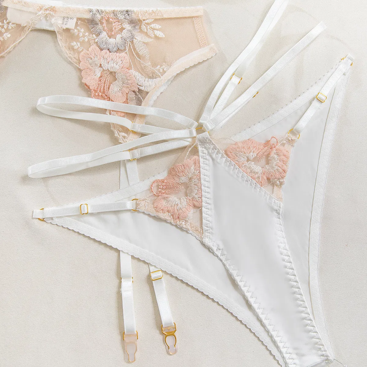 Sexy Erotic Ultra-Thin Garter Belt Women Underwear Hot Selling Flower Embroidery Lace Lingerie