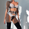 New Transparent Women Bra and Panty Set Sexy Embroidered Lace Mesh Patchwork Lingerie