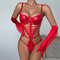 Wholesale Cross Strap One-Piece Underwear Set for Women Sexy Hollow out PU Lingerie