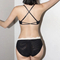 Hot Sell Sexy Lace Trim Sexy Breathable Bra Set Deep V Gathered Women Front Button Lingerie