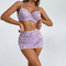 Wholesale Embroidered Lace Underwear Set for Woman Sexy Elegant Short Skirt Lingerie