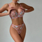 New Design Ultra-Thin Floral Embroidery Underwear Set Sexy Woman 2 Piece Lingerie