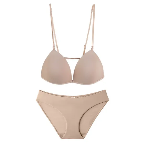 Wholesale French New Style Front Buttons Ultra-Thin Bra Set Sexy Underwaer Lingerie