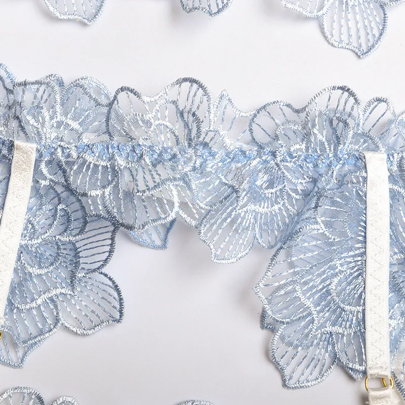 Wholesale Flower Embroidery See-Through Underwear Set Sexy Ultra-Thin Woman Lingerie