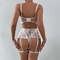New Design Embroidery Lace Bra Set Sexy Perspective Pearl Skirt Woman Lingerie