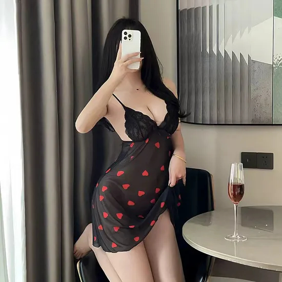 Sexy Printed See-Through Mesh Patchwork Lace Nightwear Dress Hot Sleeveless Women Sleepwear