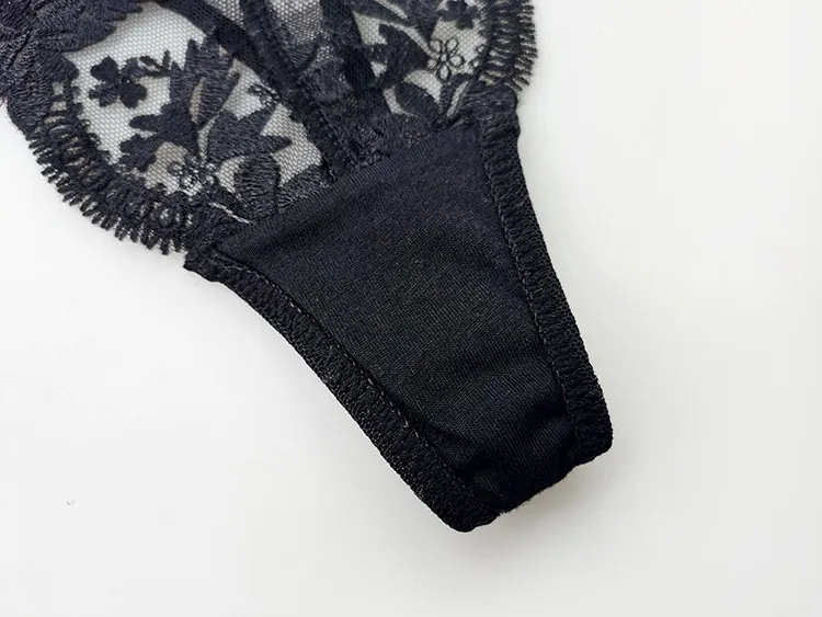 Sexy Wholesale Underwear Embroidered French Ultra-Thin Set for Women Lace Soft Bra Lingerie