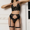 Sexy Luxury Perspective Mesh Underwear Set Wholesale Embroidered Woman's Lingerie