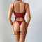 Hot Solid Color Fish-Bone Women Bra Set Sexy Erotic Strap Cross Embroidered Lingerie
