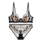 2025 Mesh Embroidery Contrasting Color Lace Seduction Lace for Women Soft Bra Breathable Ultra-Thin Set Sexy Underwear Lingerie