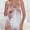 Wholesale Flower Embroidered See-Through Dress Underwear Set Sexy Ultral-Thin Lingerie