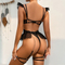 Wholesale Floral Embroidery Lace Women Bra Set Sexy Transparent Thin Lingerie