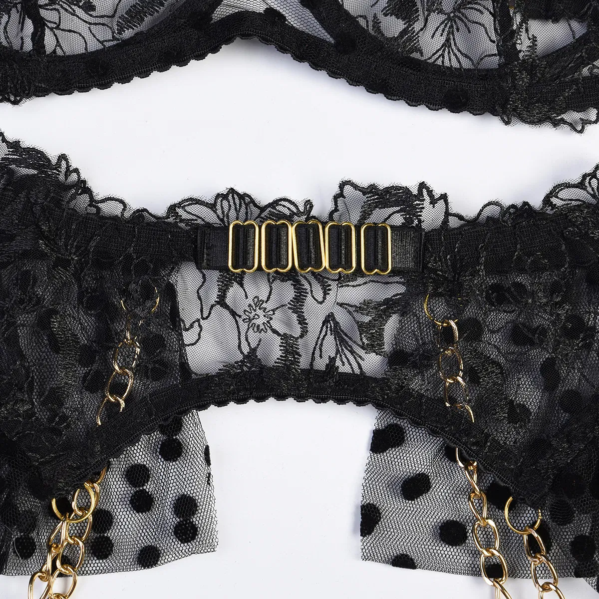 Wholesale Floral Embroidery Lace Women Bra Set Sexy Transparent Thin Lingerie