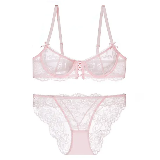 Sexy Ultra-Thin Temptation Underwear Bra Set Lingerie for Women French Lace Lingerie