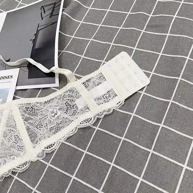 Wholesale Embroidery Lace Seduction for Women Deep V Gathered Breathable Ultra-Thin Set Sexy Bra Underwear Lingerie