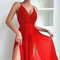 Sexy Erotic Transparent Woman Nightgown Dress Wholesale Solid Color Long Mesh Nightwear